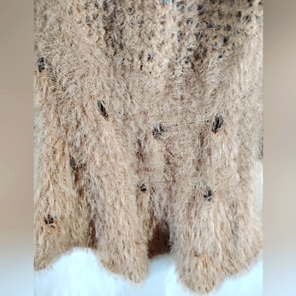 Vintage soho chick hand embroidery Mohair vest shabby boho retro hipster - Picture 5 of 12